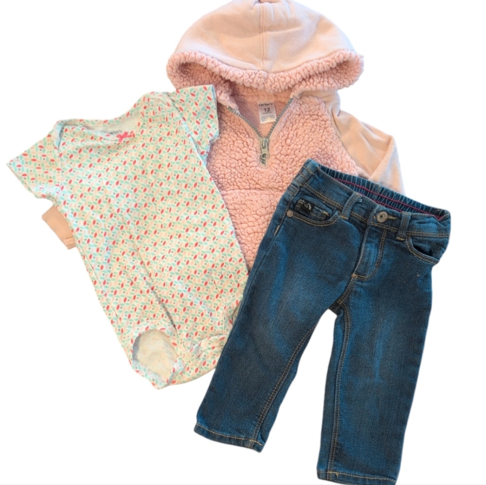 CARTER'S JORDACHE Hoodie Onesie Jeans Outfit